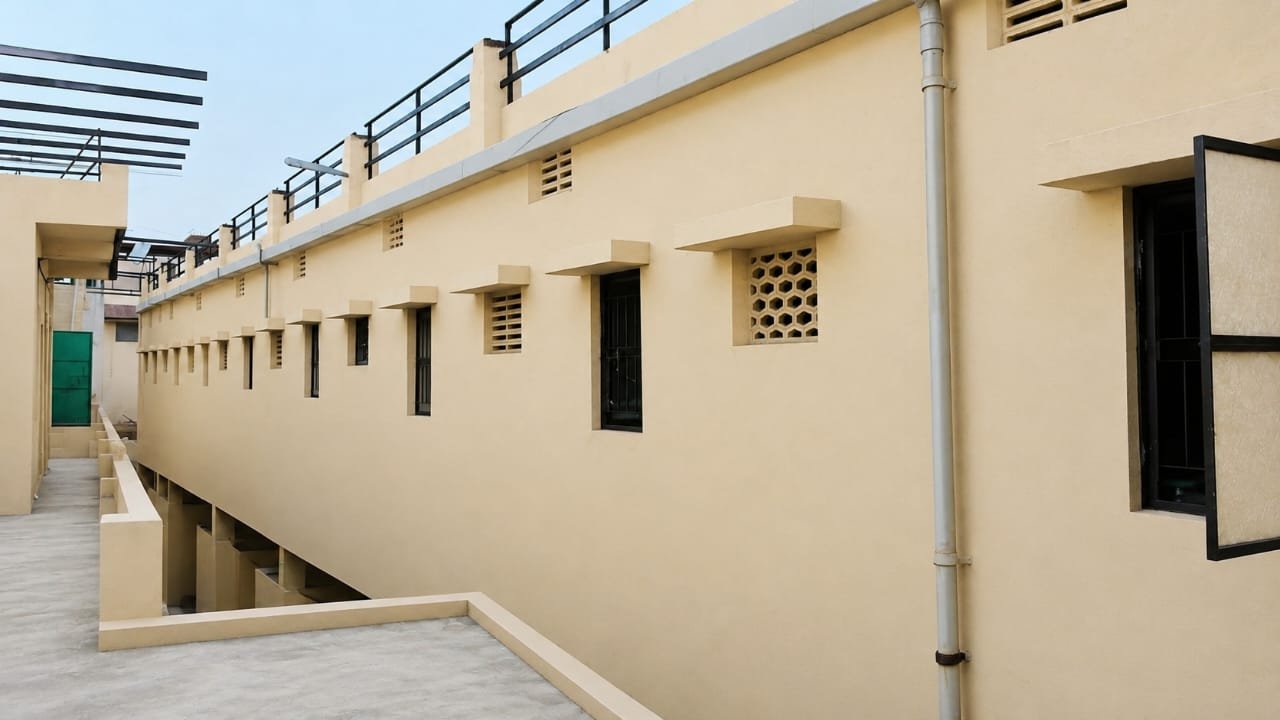 Structural steel and concrete framework